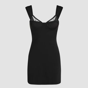 NEW W/ TAGS Black Lace V-Neck Dress